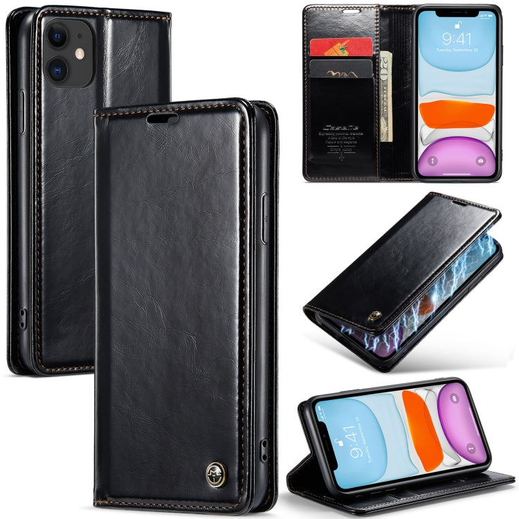 For iPhone 11 CaseMe 003 Crazy Horse Texture Leather Phone Case