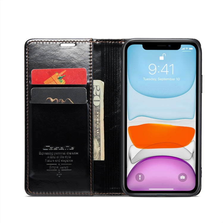 For iPhone 11 CaseMe 003 Crazy Horse Texture Leather Phone Case