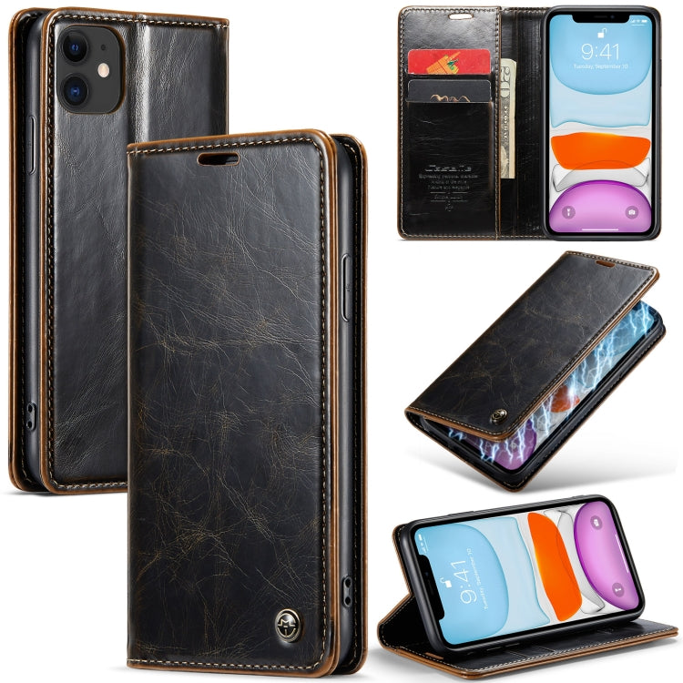 For iPhone 11 CaseMe 003 Crazy Horse Texture Leather Phone Case