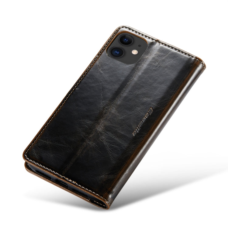 For iPhone 11 CaseMe 003 Crazy Horse Texture Leather Phone Case