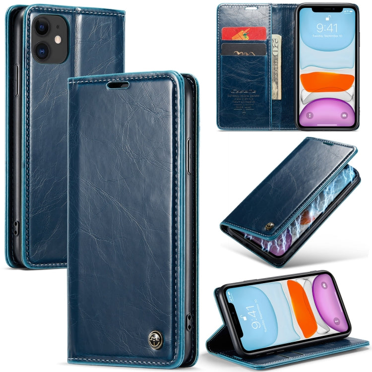 For iPhone 11 CaseMe 003 Crazy Horse Texture Leather Phone Case