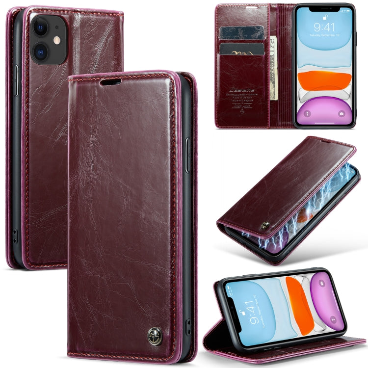 For iPhone 11 CaseMe 003 Crazy Horse Texture Leather Phone Case