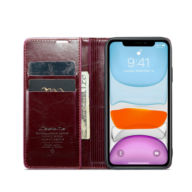 For iPhone 11 CaseMe 003 Crazy Horse Texture Leather Phone Case