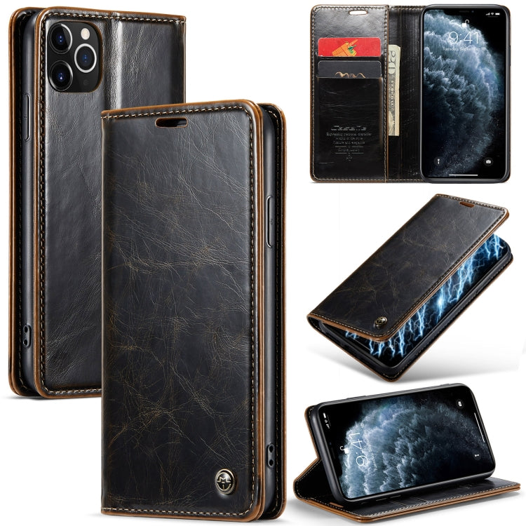 For iPhone 11 Pro Max CaseMe 003 Crazy Horse Texture Leather Phone Case