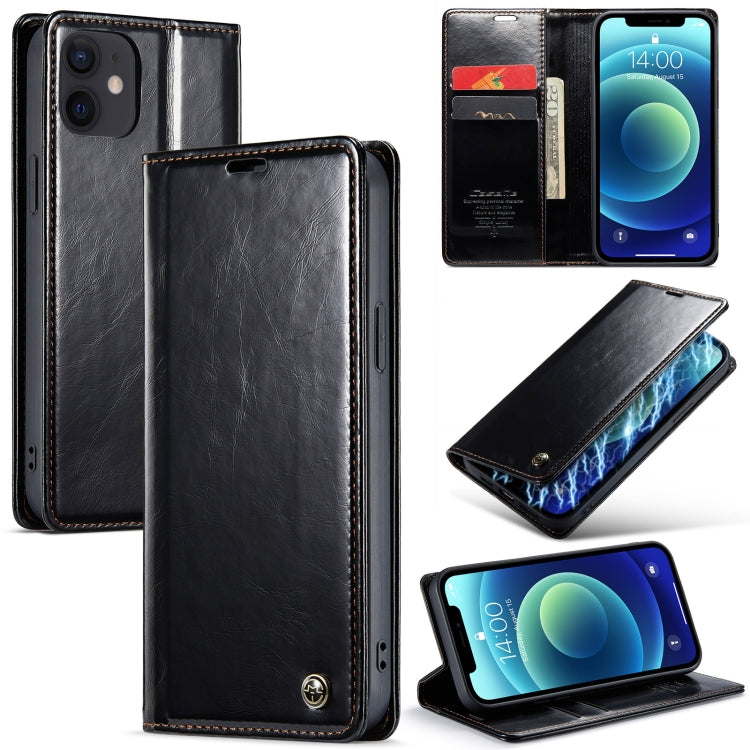 For iPhone 12 mini CaseMe 003 Crazy Horse Texture Leather Phone Case