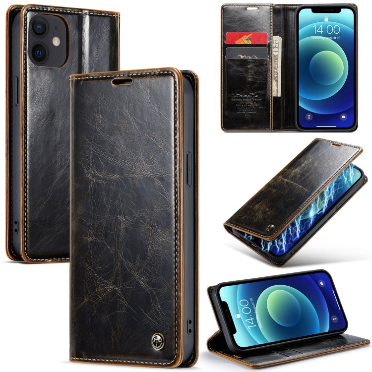 For iPhone 12 mini CaseMe 003 Crazy Horse Texture Leather Phone Case