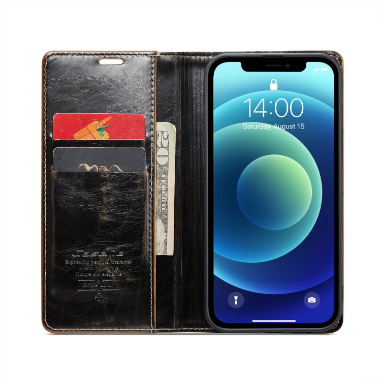For iPhone 12 mini CaseMe 003 Crazy Horse Texture Leather Phone Case