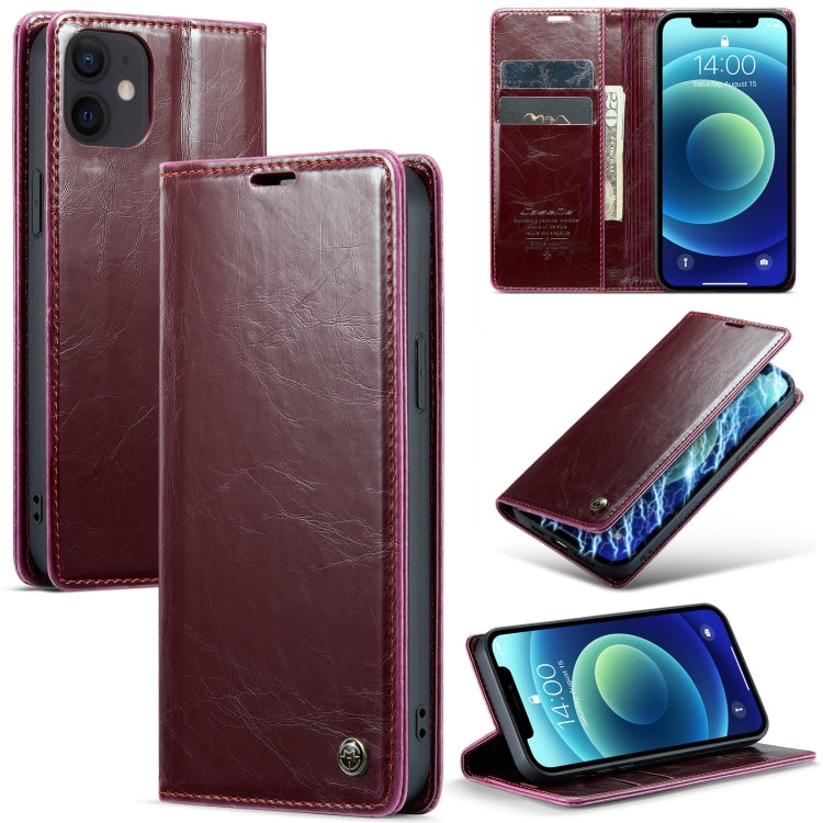 For iPhone 12 mini CaseMe 003 Crazy Horse Texture Leather Phone Case