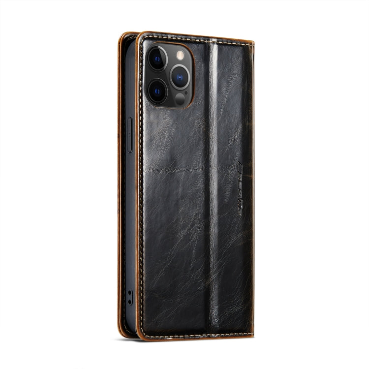 For iPhone 12 CaseMe 003 Crazy Horse Texture Leather Phone Case
