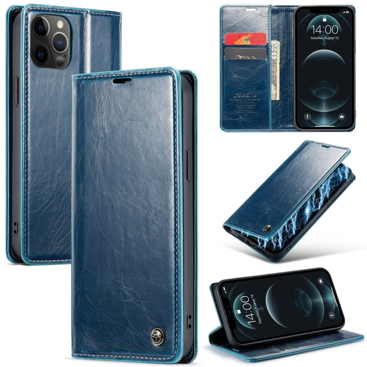 For iPhone 12 CaseMe 003 Crazy Horse Texture Leather Phone Case