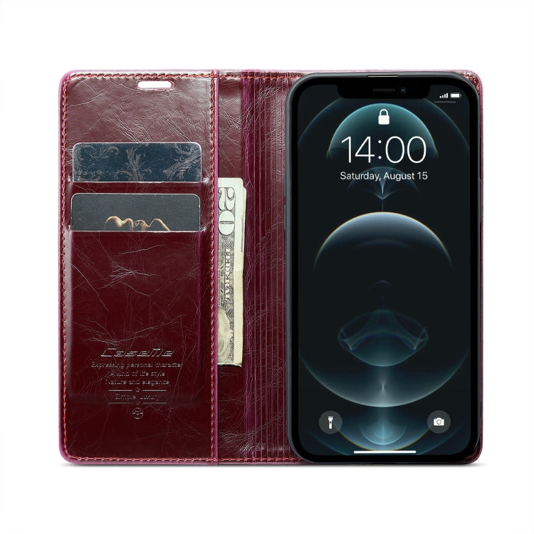 For iPhone 12 CaseMe 003 Crazy Horse Texture Leather Phone Case
