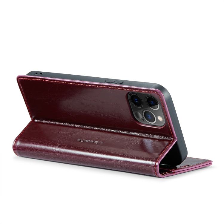 For iPhone 12 CaseMe 003 Crazy Horse Texture Leather Phone Case