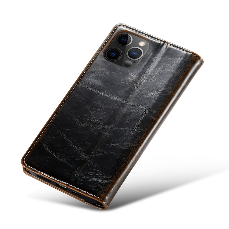 For iPhone 12 Pro CaseMe 003 Crazy Horse Texture Leather Phone Case