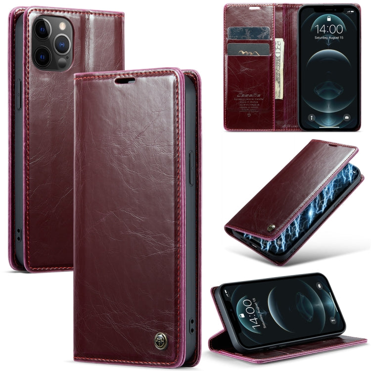 For iPhone 12 Pro CaseMe 003 Crazy Horse Texture Leather Phone Case