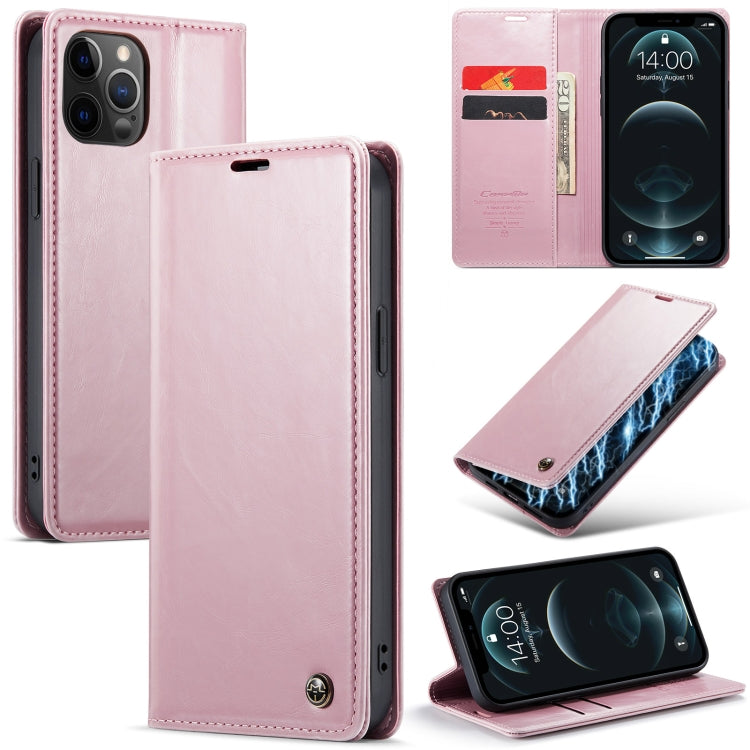 For iPhone 12 Pro CaseMe 003 Crazy Horse Texture Leather Phone Case