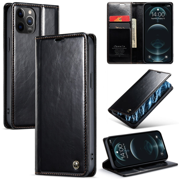 For iPhone 12 Pro Max CaseMe 003 Crazy Horse Texture Leather Phone Case