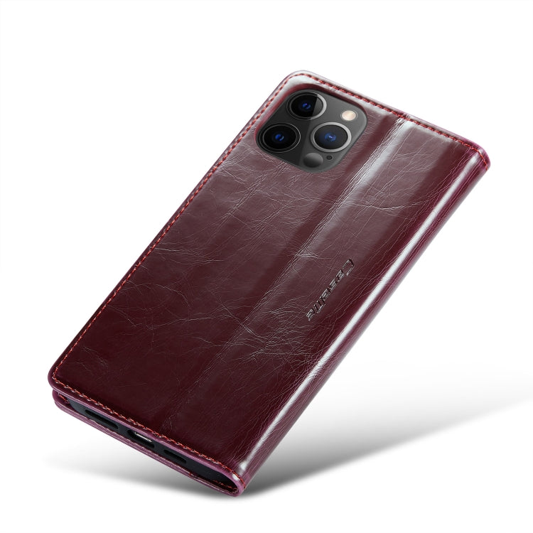 For iPhone 12 Pro Max CaseMe 003 Crazy Horse Texture Leather Phone Case