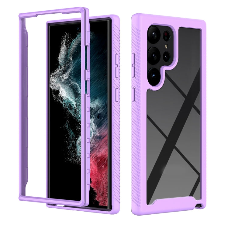 For Samsung Galaxy S23 Ultra 5G Two-layer Integrated Transparent TPU + PC Protective Phone Case