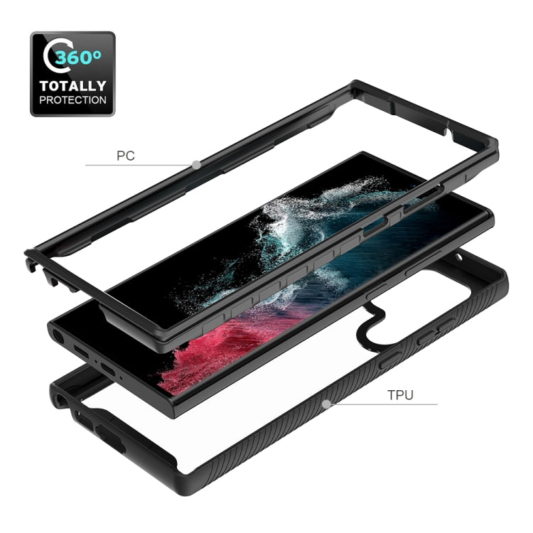 For Samsung Galaxy S23 Ultra 5G Two-layer Integrated Transparent TPU + PC Protective Phone Case