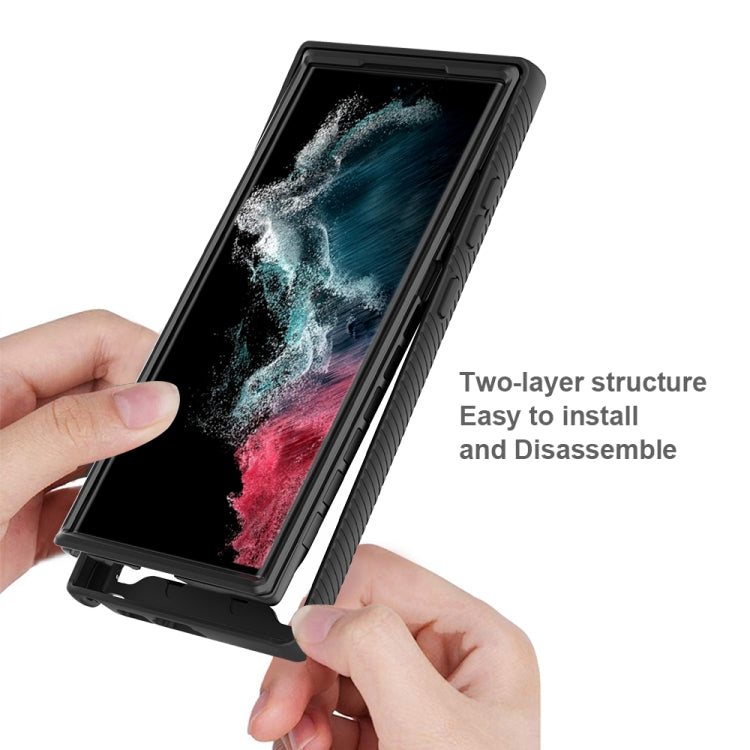 For Samsung Galaxy S23 Ultra 5G Two-layer Integrated Transparent TPU + PC Protective Phone Case