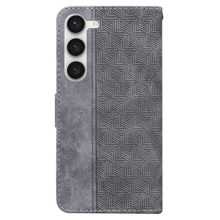 For Samsung Galaxy S23 5G Geometric Embossed Flip Leather Phone Case