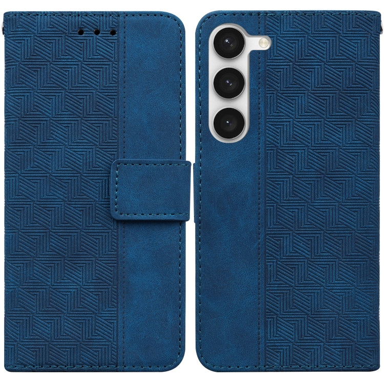 For Samsung Galaxy S23 5G Geometric Embossed Flip Leather Phone Case