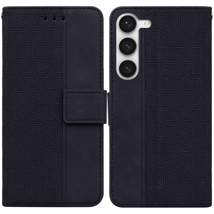 For Samsung Galaxy S23 5G Geometric Embossed Flip Leather Phone Case