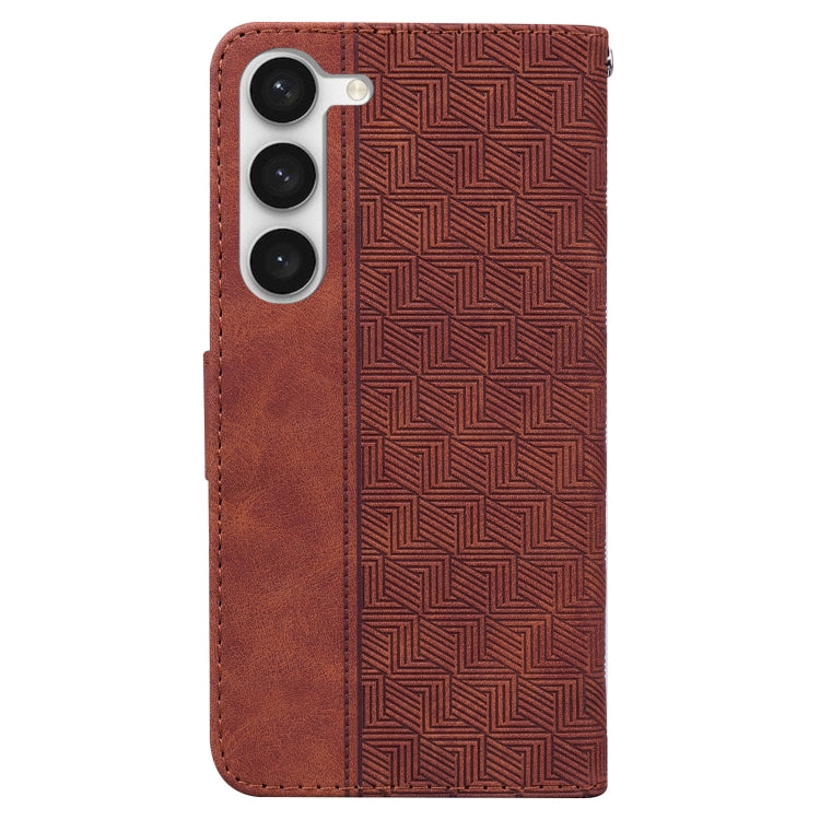 For Samsung Galaxy S23+ 5G Geometric Embossed Flip Leather Phone Case