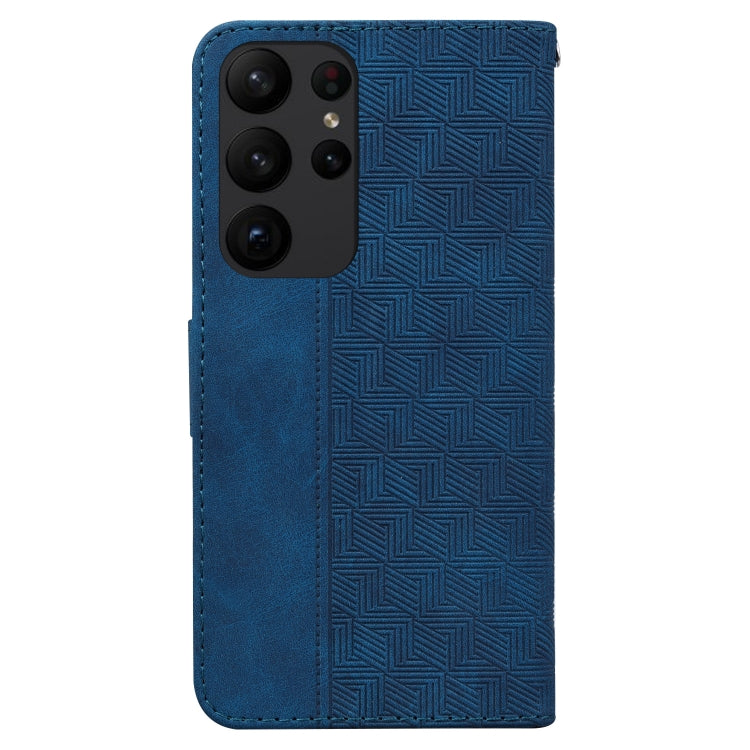 For Samsung Galaxy S23 Ultra 5G Geometric Embossed Flip Leather Phone Case