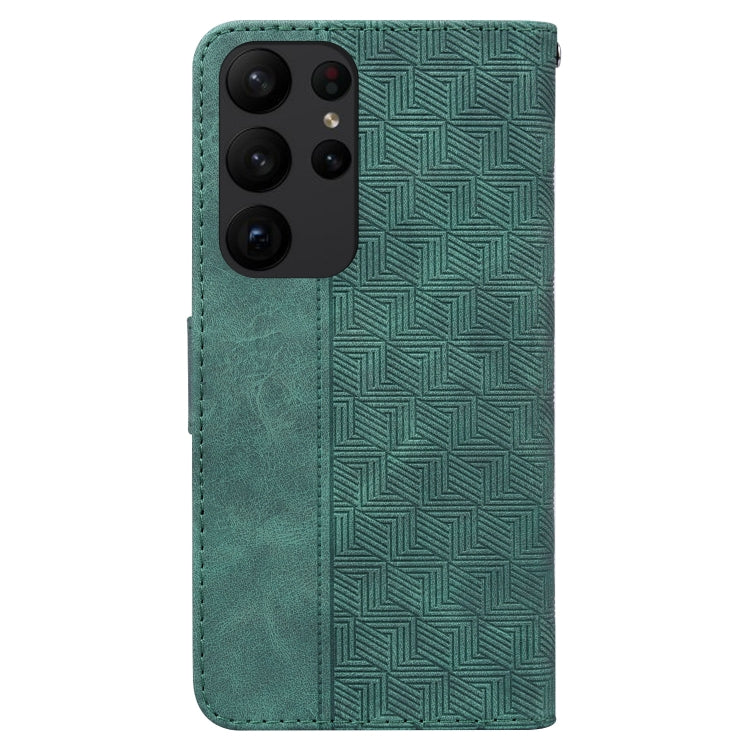 For Samsung Galaxy S23 Ultra 5G Geometric Embossed Flip Leather Phone Case
