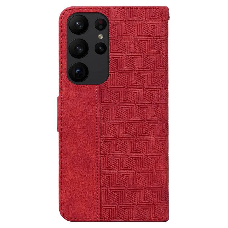 For Samsung Galaxy S23 Ultra 5G Geometric Embossed Flip Leather Phone Case