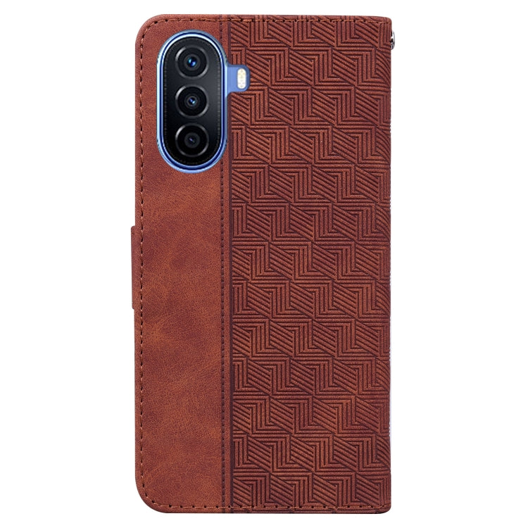 For Huawei nova Y70 Plus Geometric Embossed Flip Leather Phone Case