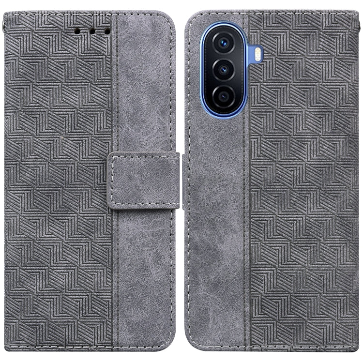 For Huawei nova Y70 Plus Geometric Embossed Flip Leather Phone Case