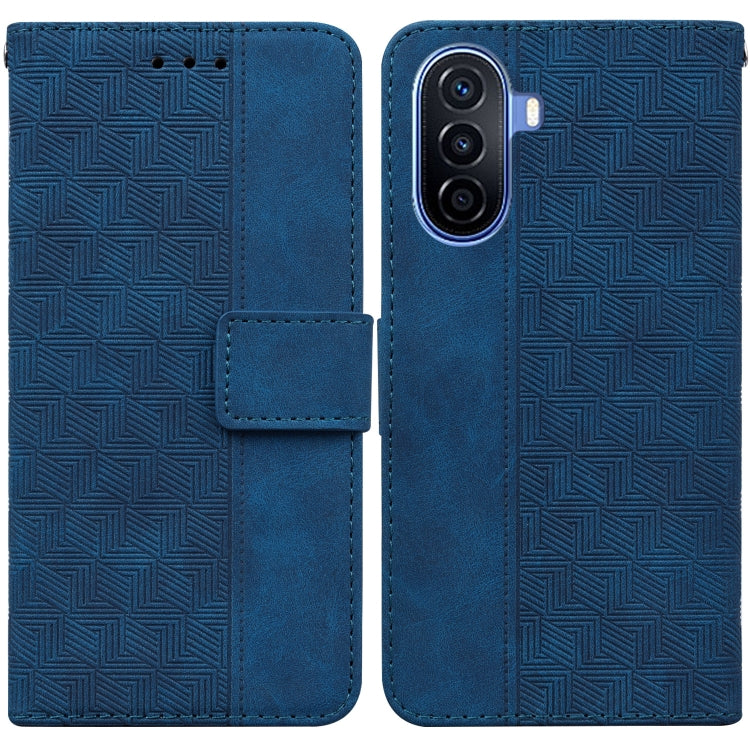 For Huawei nova Y70 Plus Geometric Embossed Flip Leather Phone Case