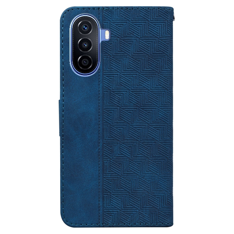 For Huawei nova Y70 Plus Geometric Embossed Flip Leather Phone Case