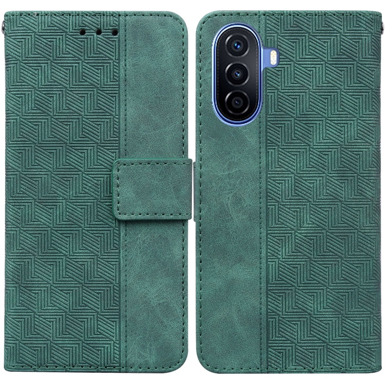 For Huawei nova Y70 Plus Geometric Embossed Flip Leather Phone Case