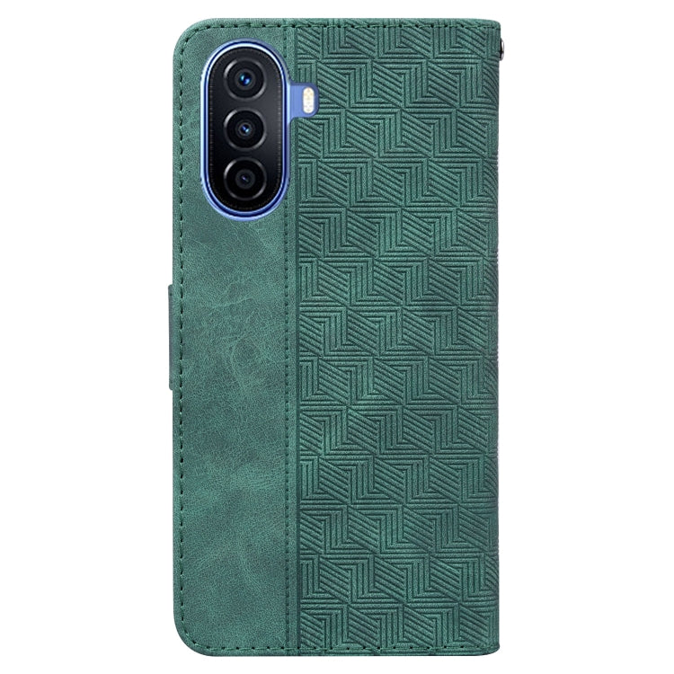For Huawei nova Y70 Plus Geometric Embossed Flip Leather Phone Case