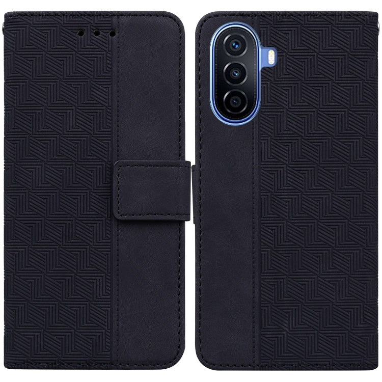 For Huawei nova Y70 Plus Geometric Embossed Flip Leather Phone Case