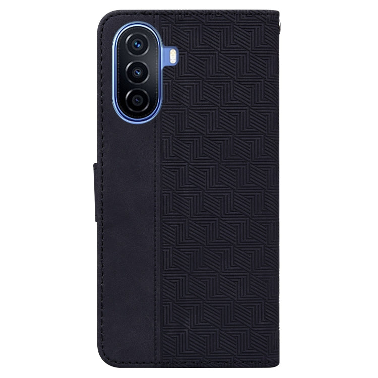 For Huawei nova Y70 Plus Geometric Embossed Flip Leather Phone Case