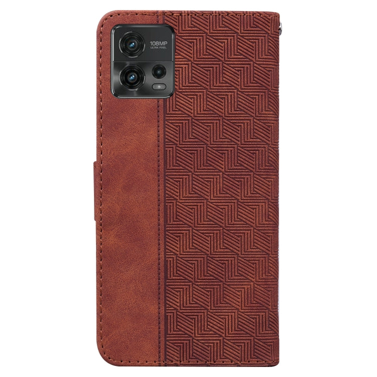 For Motorola Moto G72 Geometric Embossed Flip Leather Phone Case