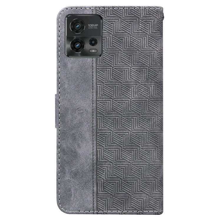For Motorola Moto G72 Geometric Embossed Flip Leather Phone Case