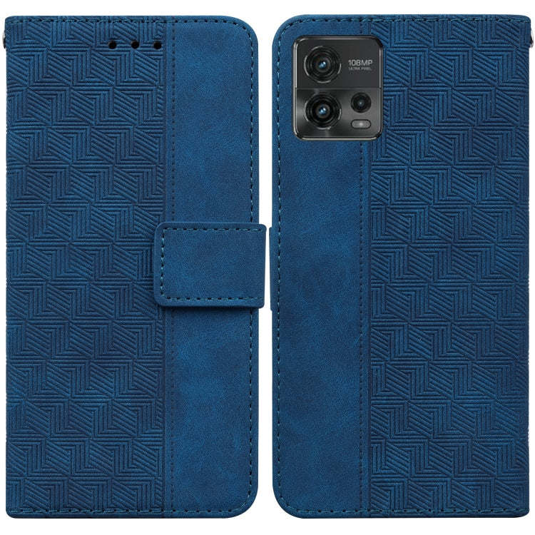 For Motorola Moto G72 Geometric Embossed Flip Leather Phone Case