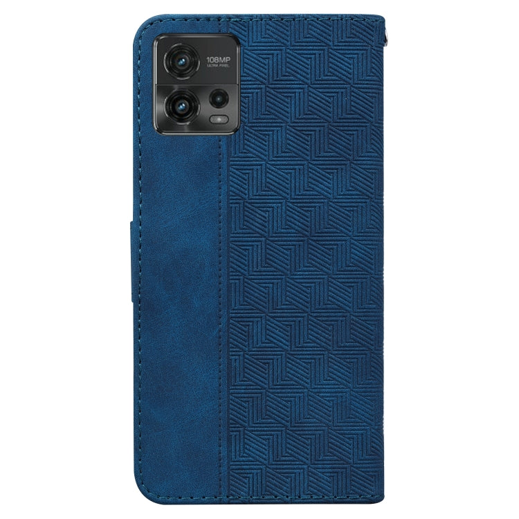 For Motorola Moto G72 Geometric Embossed Flip Leather Phone Case