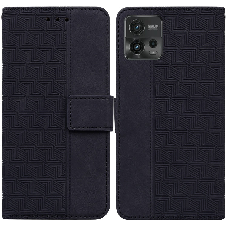 For Motorola Moto G72 Geometric Embossed Flip Leather Phone Case