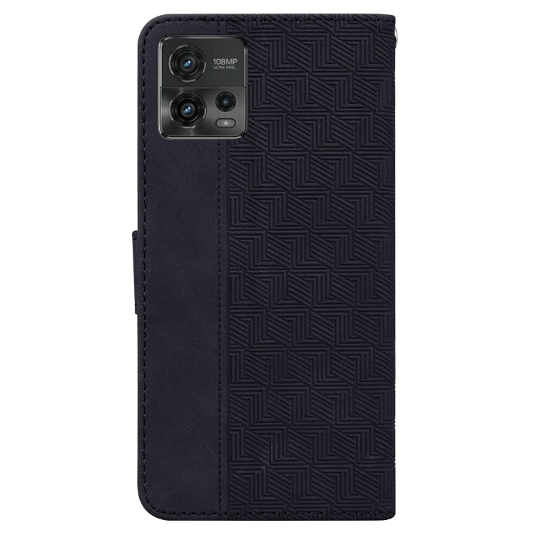 For Motorola Moto G72 Geometric Embossed Flip Leather Phone Case