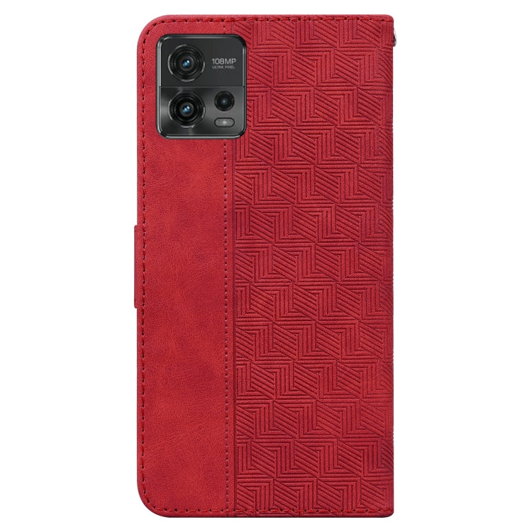 For Motorola Moto G72 Geometric Embossed Flip Leather Phone Case