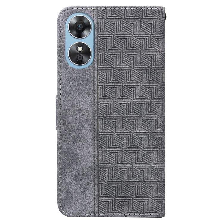 For OPPO A17 Geometric Embossed Flip Leather Phone Case