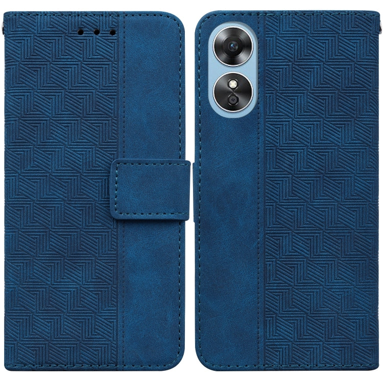 For OPPO A17 Geometric Embossed Flip Leather Phone Case