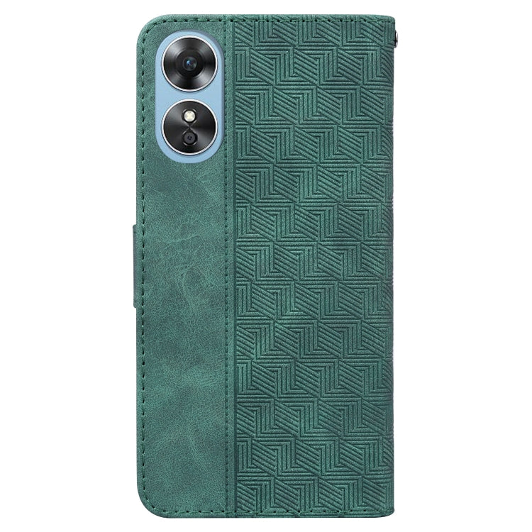 For OPPO A17 Geometric Embossed Flip Leather Phone Case