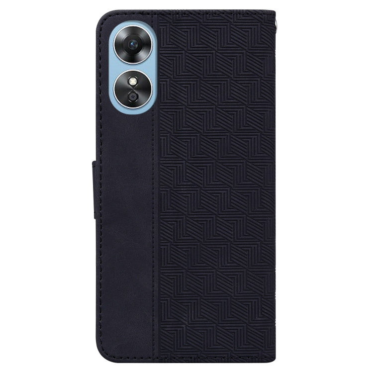 For OPPO A17 Geometric Embossed Flip Leather Phone Case